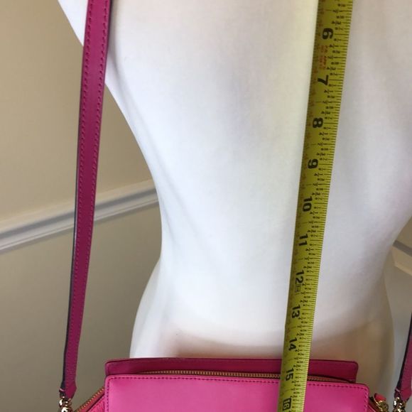 KATE SPADE Hot Pink / Orange Top Zipper Closure Crossbody or Clutch - Picture 5 of 15